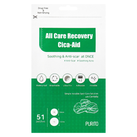 PURITO - All Care Recovery Cica-Aid, 51szt. - plasterki na wypryski PURITO - All Care Recovery Cica-Aid, 51szt. - plasterki na wypryski