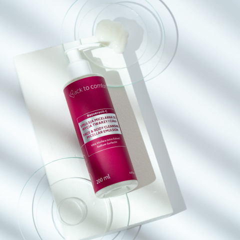 Back To Comfort - Resveravit C, 200ml - emulsja micelarna do mycia twarzy i ciała Back To Comfort - Resveravit C, 200ml - emulsja micelarna do mycia twarzy i ciała
