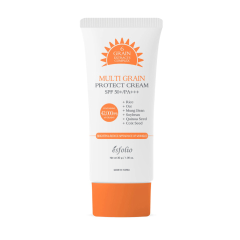 Esfolio - Multi Grain Protect Cream SPF 50+/PA+++, 30g - rozświetlający krem z filtrem Esfolio - Multi Grain Protect Cream SPF 50+/PA+++, 30g - rozświetlający krem z filtrem