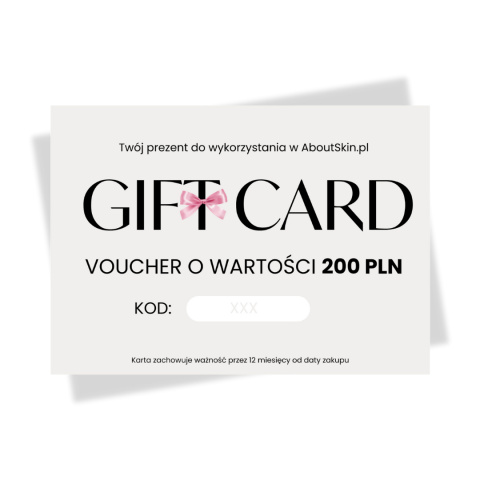 About Skin - Gift Card - Voucher Prezentowy o wartości 200 zł About Skin - Gift Card - Voucher Prezentowy o wartości 200 zł