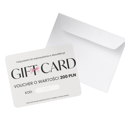 About Skin - Gift Card - Voucher Prezentowy o wartości 200 zł About Skin - Gift Card - Voucher Prezentowy o wartości 200 zł