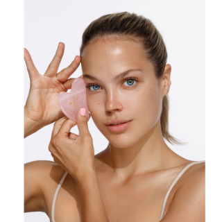 Annabelle Minerals - Gua Sha - Płytka Do Masażu Twarzy Z Kwarcu Różowego