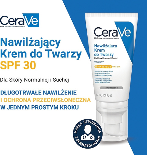 CeraVe - Moisturizing Face Day Cream SPF 30 - Nawilżający Krem Z Filtrem, 52ml CeraVe - Moisturizing Face Day Cream SPF 30 - Nawilżający Krem Z Filtrem, 52ml