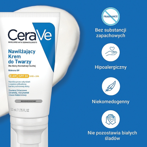 CeraVe - Moisturizing Face Day Cream SPF 30 - Nawilżający Krem Z Filtrem, 52ml CeraVe - Moisturizing Face Day Cream SPF 30 - Nawilżający Krem Z Filtrem, 52ml