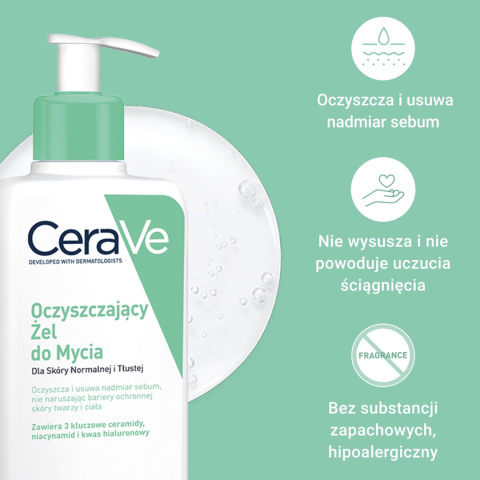 CeraVe - Żel Myjący Do Skóry Normalnej I Tłustej, 473 ml CeraVe - Żel Myjący Do Skóry Normalnej I Tłustej, 473 ml