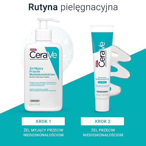 CeraVe - Żel Przeciw Niedoskonałościom z Kwasami AHA i BHA, 40ml CeraVe - Żel Przeciw Niedoskonałościom z Kwasami AHA i BHA, 40ml