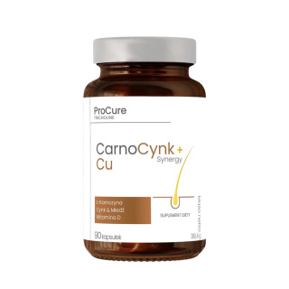 ProCure - CarnoCynk + Cu Synergy - Trychologiczny Suplement Diety - Skóra, Włosy, Paznokcie, 90 kapsułek