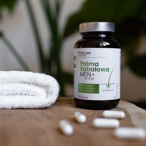 ProCure - Palma Sabałowa MEN + Synergy - Trychologiczny Suplement Diety Hamujący Wypadanie Włosów, 60 kapsułek ProCure - Palma Sabałowa MEN + Synergy - Trychologiczny Suplement Diety Hamujący Wypadanie Włosów, 60 kapsułek