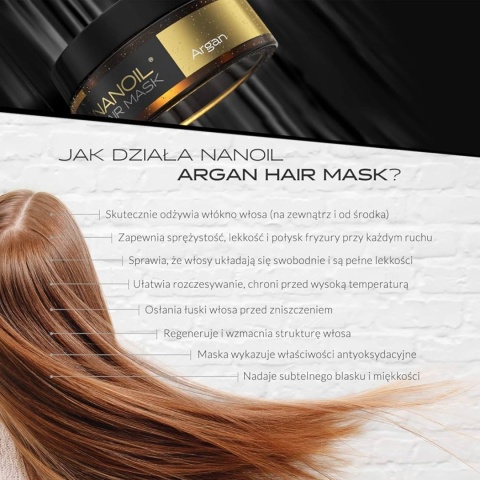 Nanoil - Argan Hair Mask - Maska Do Włosów z Olejkiem Arganowym, 300ml Nanoil - Argan Hair Mask - Maska Do Włosów z Olejkiem Arganowym, 300ml
