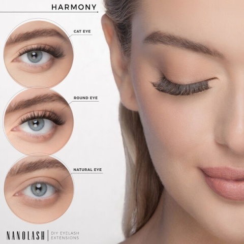 Nanolash - DIY Eyelash Extensions - Harmony - Sztuczne Rzęsy Kępki, 36szt.