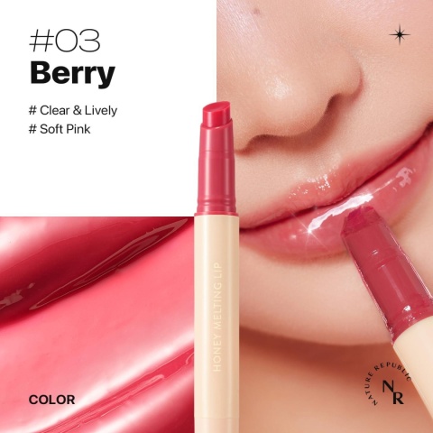 Nature Republic - Honey Melting Lip - 03 BERRY - Błyszczyk Do Ust